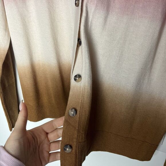 J. Jill Dip Dyed Sunset Ombre Button Up Cardigan Sweater XS Petite Multicolor​ - Picture 2 of 8